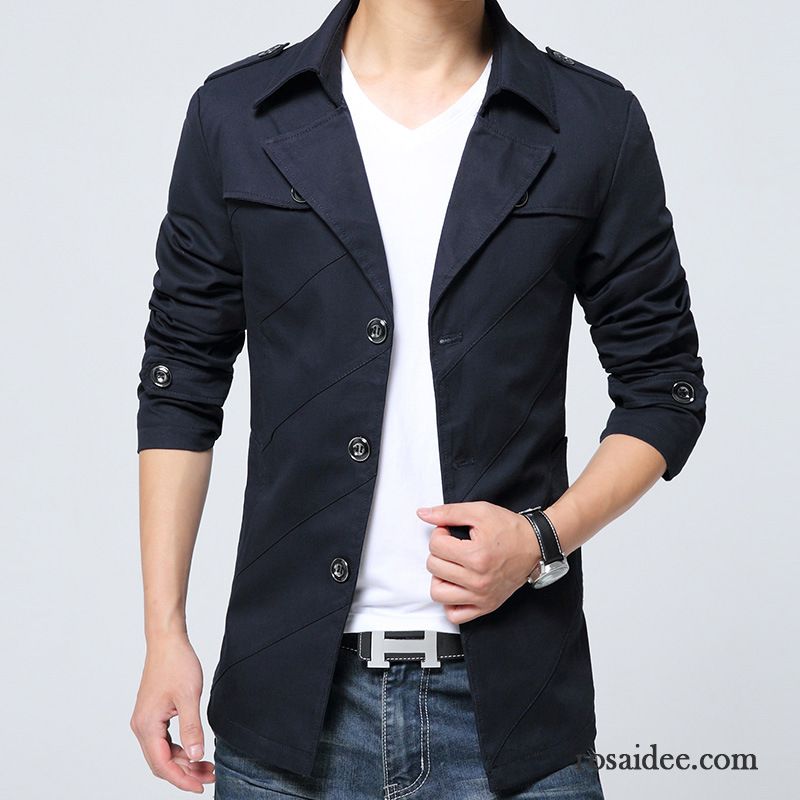 Sommer Regenjacke Herren Überzieher Herren Neu Dünn Mäntel Trend Herbst Langer Abschnitt Jacke Schlank Jugend Rabatt