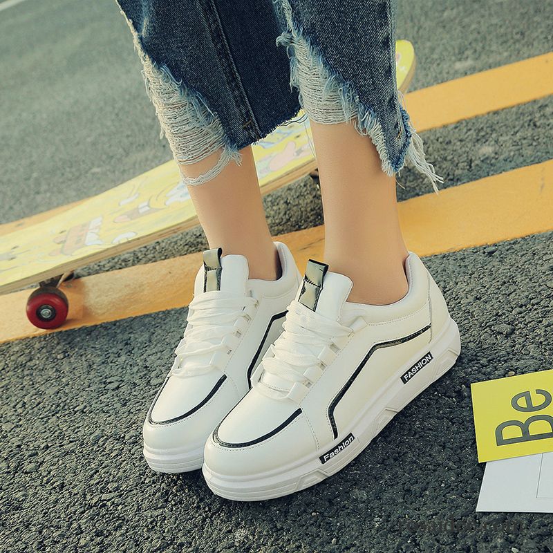 Sommer Turnschuhe Damen Schüler Skaterschuhe Weiß Tuch Schuhe Schnürung Casual Sommer Flache Leder Damen Allgleiches Feder