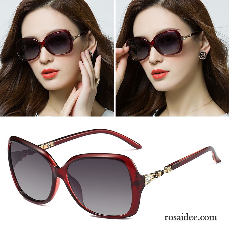 Sonnenbrille Damen 2018 Polarisator Mesh Rundes Gesicht Kurzsichtigkeit Trend Gradient Purpur Lila Rot