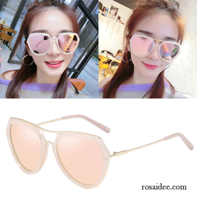 Sonnenbrille Damen Neu Rundes Gesicht Sonnenbrillen Trend Mesh Lang Purpur Lila Gold Rot