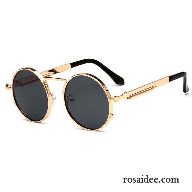 Sonnenbrille Damen Transparent Kunst Runde Mode Herren Retro Gold
