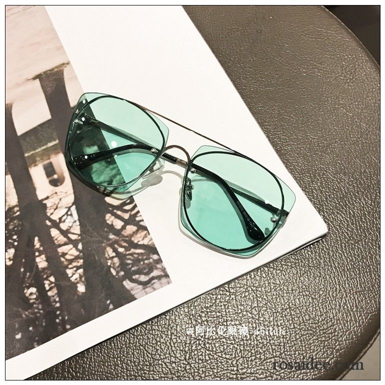 Sonnenbrille Damen Transparent Unregelmäßige Sonnenbrillen Trend Mode Persönlichkeit Grün Blau