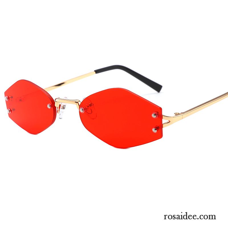 Sonnenbrille Damen Unregelmäßige Straßenschlag Trend Sonnenbrillen Retro Europe Grün Rot