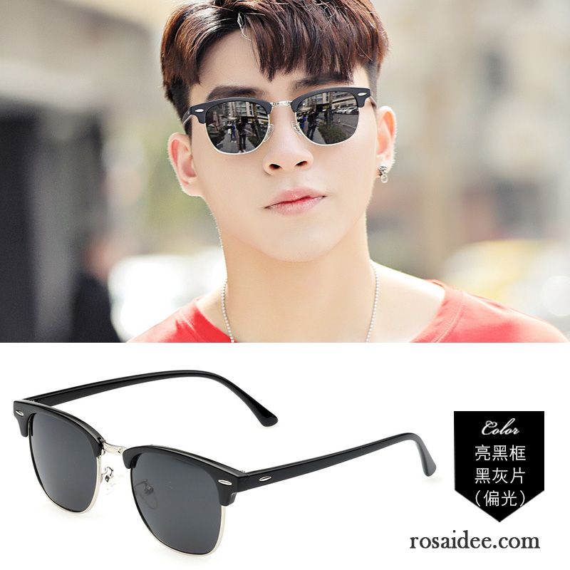 Sonnenbrille Herren Rundes Gesicht Bunt Polarisator Neu Sonnenbrillen Glänzend Blau Schwarz