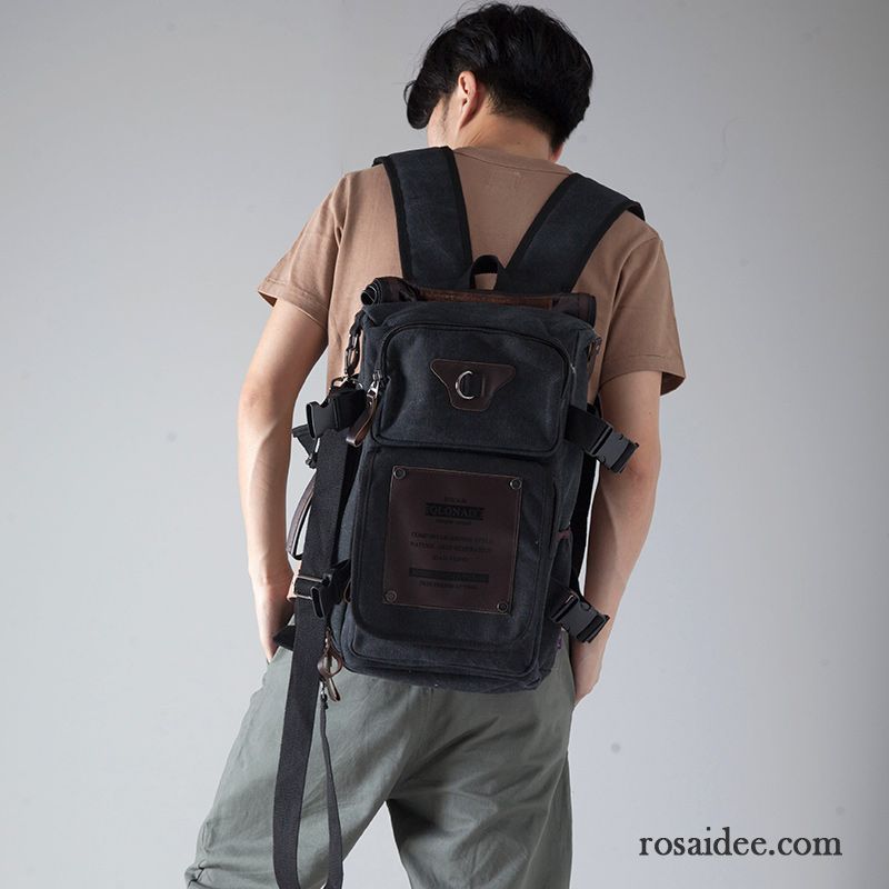 Sporttaschen Herren Hohe Kapazität Segeltuch Multifunktion Rucksack Rucksäck Freizeit Army Grün