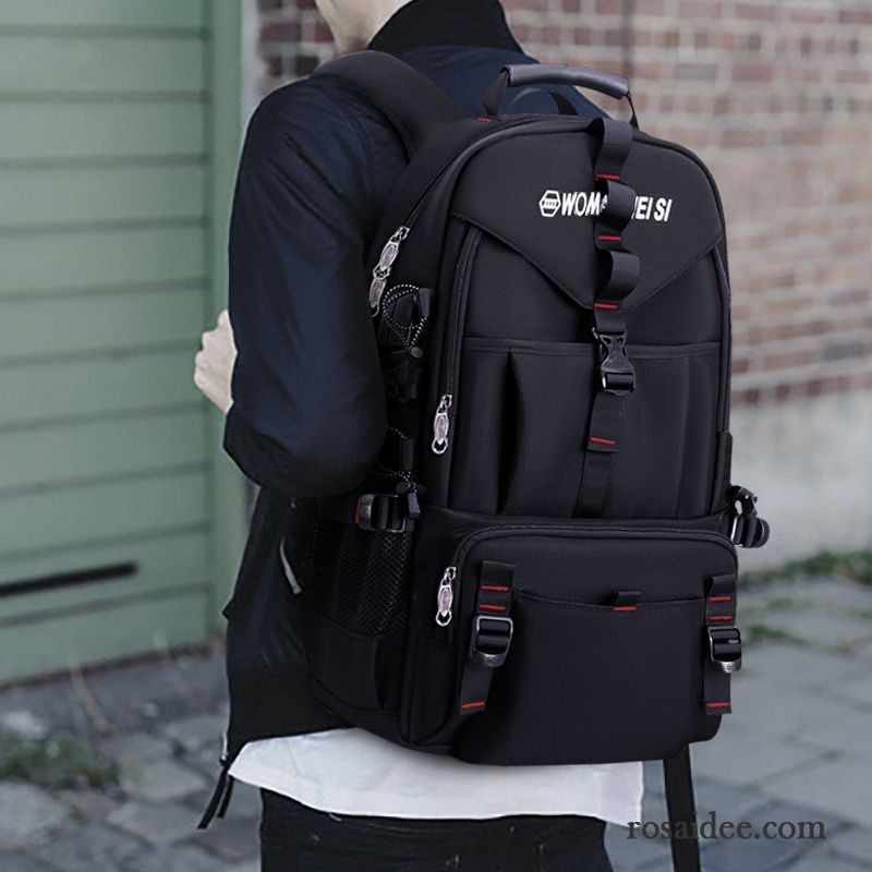 Sporttaschen Herren Reise Multifunktion Freizeit Rucksäcke Rucksack Hohe Kapazität Schwarz