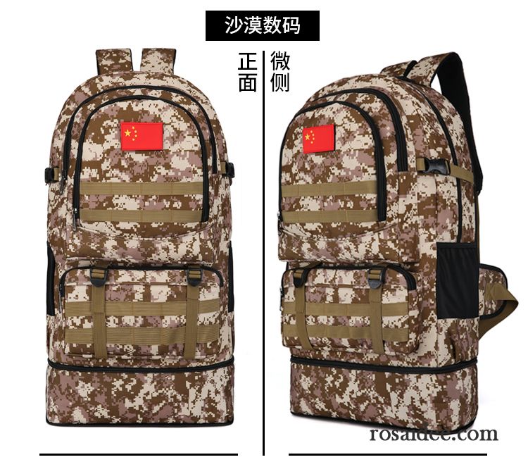 Sporttaschen Herren Reise Rucksäck Hohe Kapazität Rucksack Wasserdicht Camouflage Braun