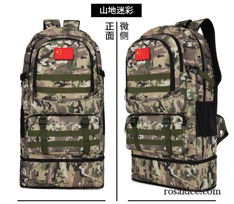 Sporttaschen Herren Reise Rucksäck Hohe Kapazität Rucksack Wasserdicht Camouflage Braun