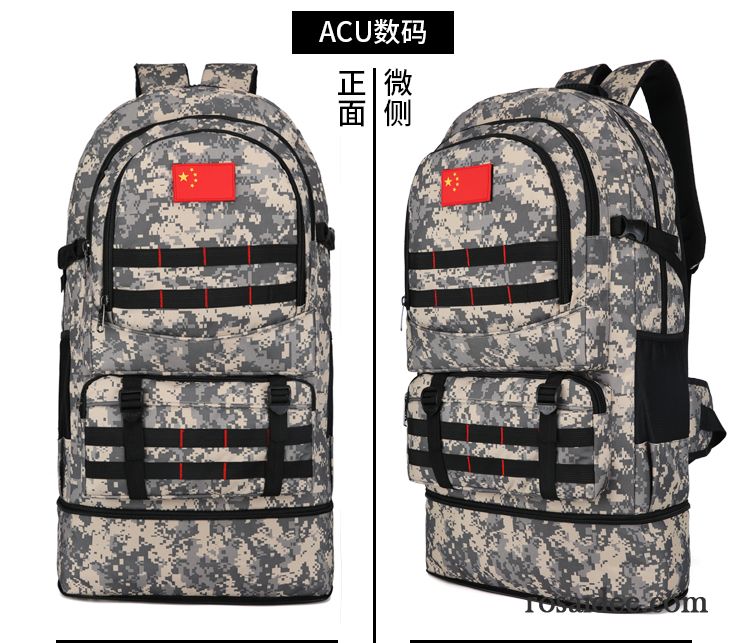 Sporttaschen Herren Reise Rucksäck Hohe Kapazität Rucksack Wasserdicht Camouflage Braun