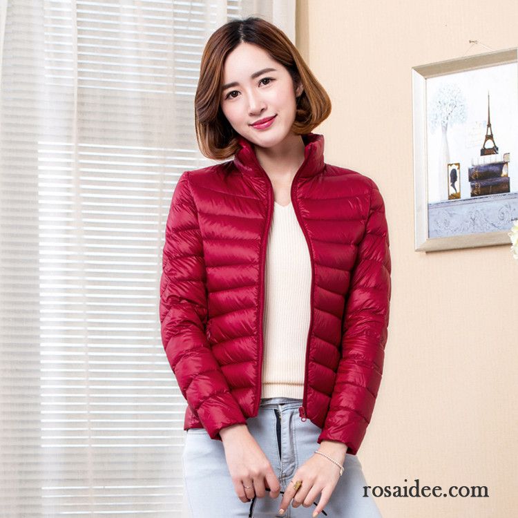 Steppjacke Braun Damen Überzieher Winterkleidung Dünn Kurzer Absatz Stehkragen Daunenjacke Damen Große Größe Günstig