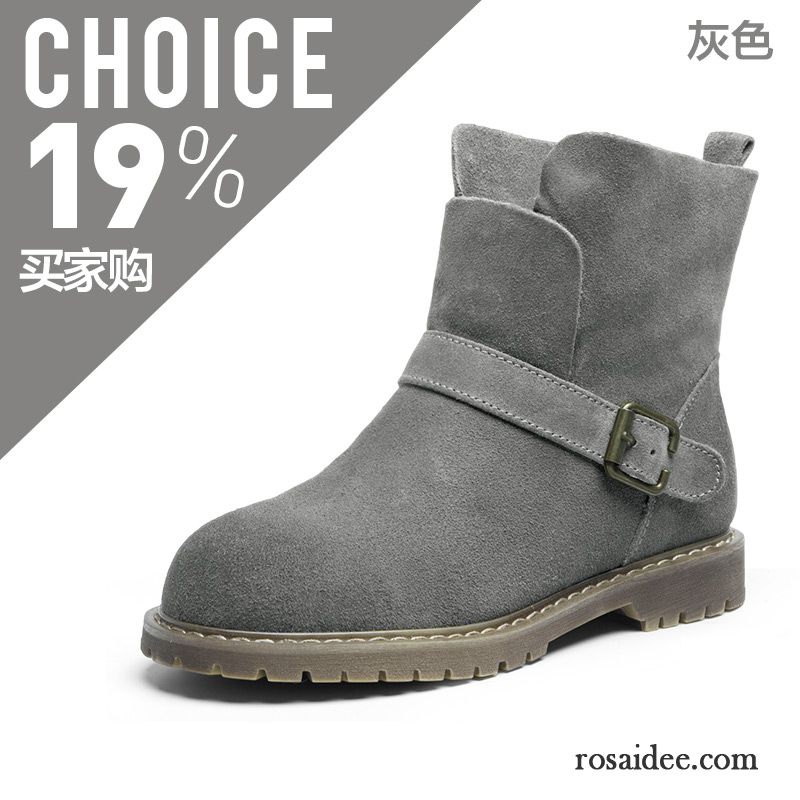 Braun Flach Gefrostet Damen Herbst England Martin Stiehlt Schuhe Neue Winter Flache Verkaufen