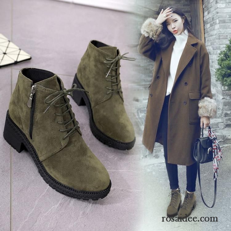 Schmalem Schaft Gefrostet Plus Samt Herbst Schuhe Winter Martin Stiehlt Dick Kurze Neue England Damen Rabatt