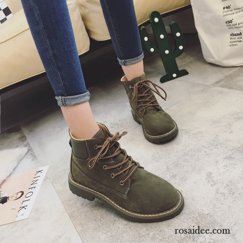 Stiefeletten Braun Damen Schuhe Plus Samt Flache Damen Winter Martin Stiehlt Retro Echtleder Trend England Neue Herbst Kurze Günstig