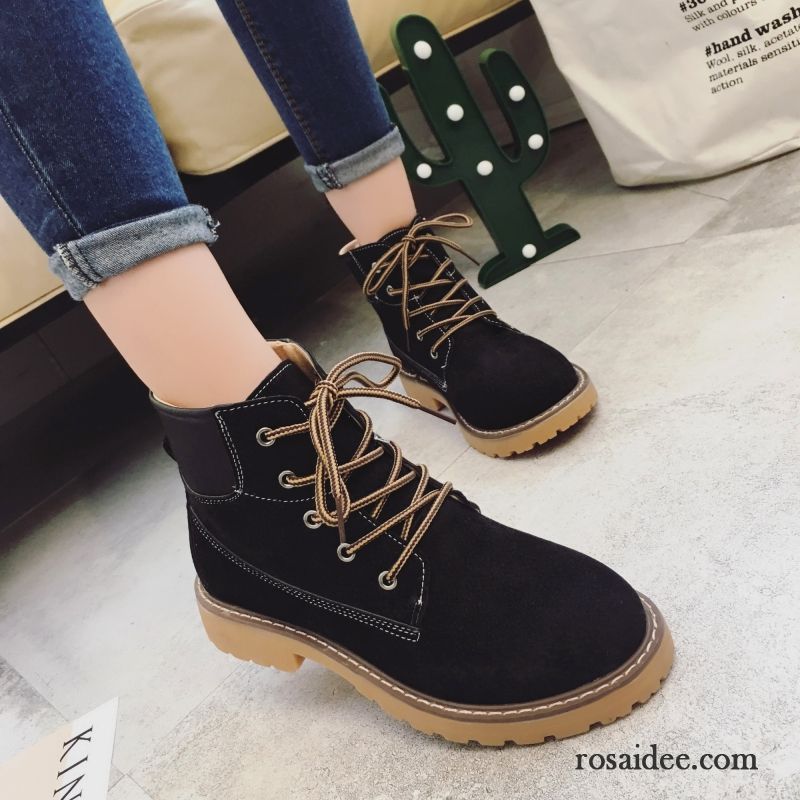 Stiefeletten Braun Damen Schuhe Plus Samt Flache Damen Winter Martin Stiehlt Retro Echtleder Trend England Neue Herbst Kurze Günstig