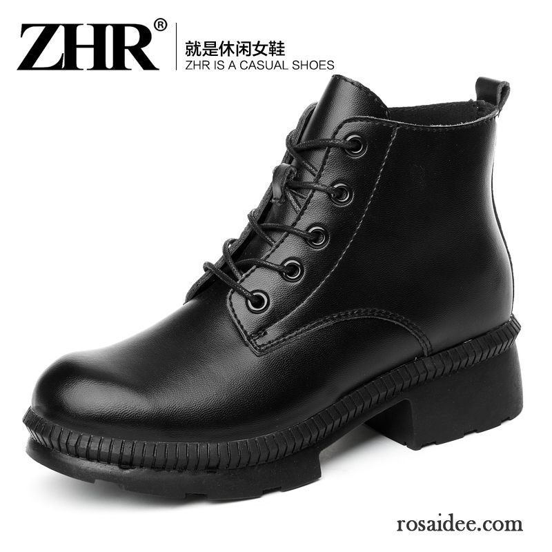 Stiefeletten Leder Damen Echtleder Dick Winter Neue Schuhe Kurze Herbst Damen Trend Martin Stiehlt Günstig