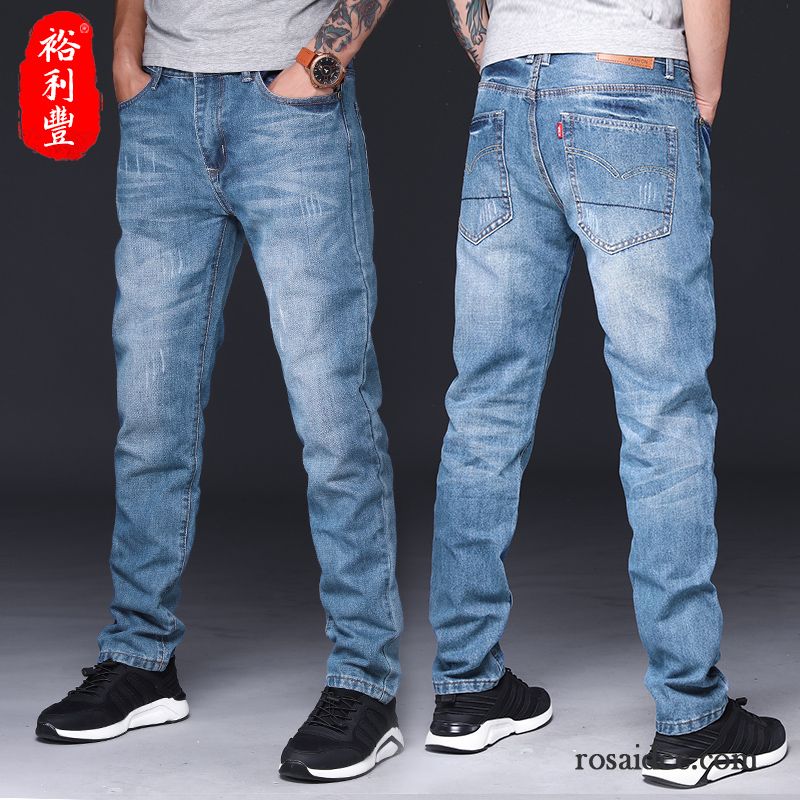 Stretch Jeans Herren Günstig Lose Trend Herbst Jugend Gerade Dunkel Blau Jeans Lange Freizeit Hose Neu Herren Große Größe