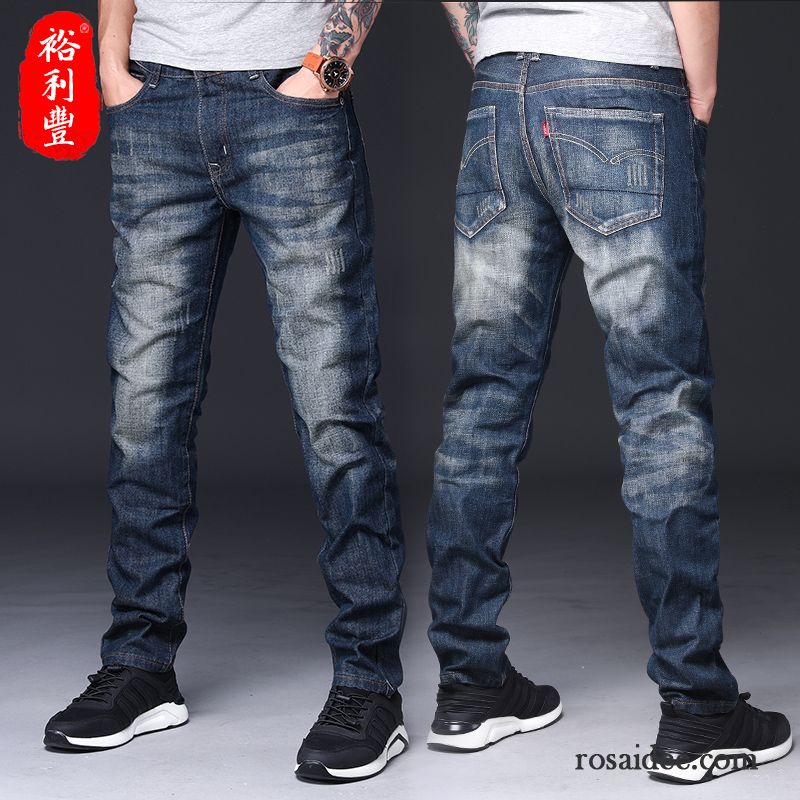 Stretch Jeans Herren Günstig Lose Trend Herbst Jugend Gerade Dunkel Blau Jeans Lange Freizeit Hose Neu Herren Große Größe