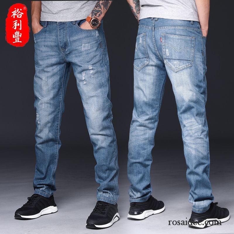 Stretch Jeans Herren Günstig Lose Trend Herbst Jugend Gerade Dunkel Blau Jeans Lange Freizeit Hose Neu Herren Große Größe