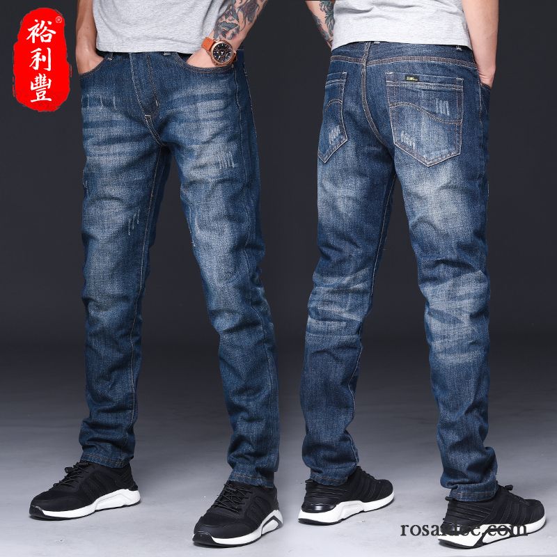 Stretch Jeans Herren Günstig Lose Trend Herbst Jugend Gerade Dunkel Blau Jeans Lange Freizeit Hose Neu Herren Große Größe