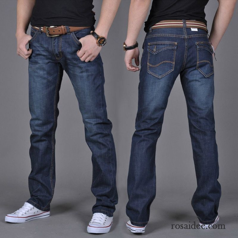 Stretch Jeans Herren Günstig Lose Trend Herbst Jugend Gerade Dunkel Blau Jeans Lange Freizeit Hose Neu Herren Große Größe