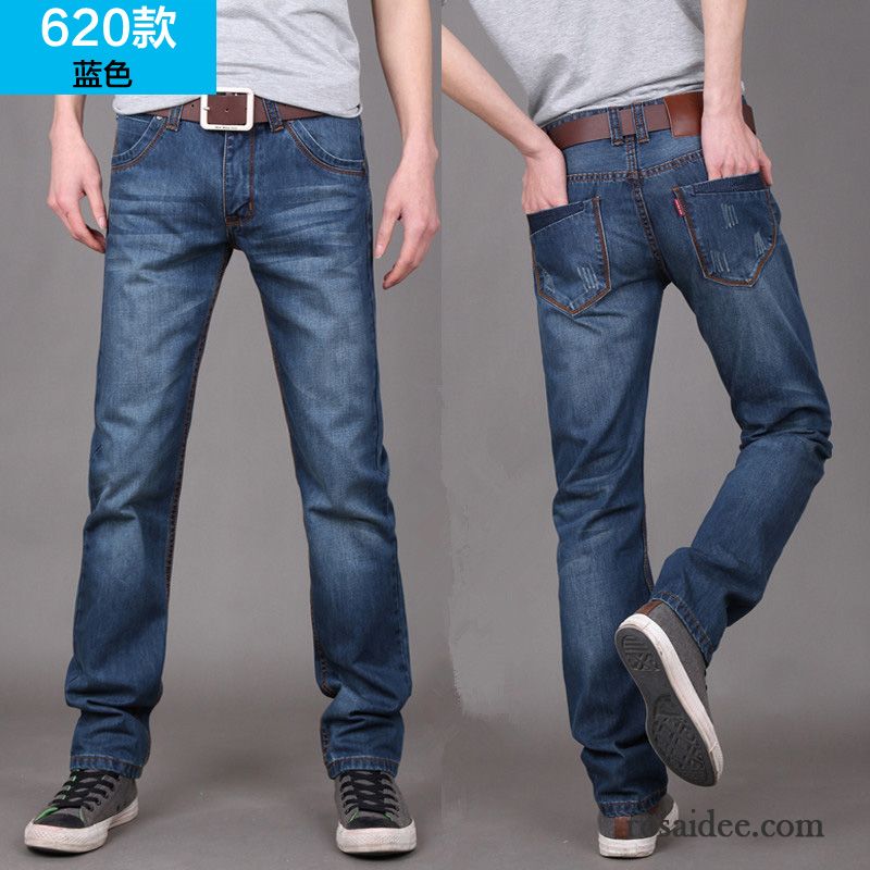 Stretch Jeans Herren Günstig Lose Trend Herbst Jugend Gerade Dunkel Blau Jeans Lange Freizeit Hose Neu Herren Große Größe