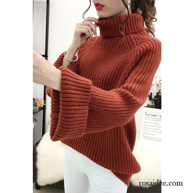 Strickpullover Kurzarm Damen Kurzer Absatz Pullover Strickwaren Lose Mantel Verdickung Herbst Damen Winter Allgleiches Neu Rabatt