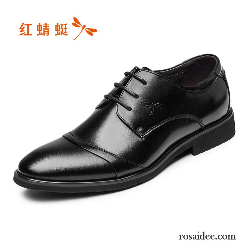 Stylische Schuhe Herren Hochzeit Schuhe Original Rot Baumwolle Schuhe Lederschue Herren Herbst Schwarz Echtleder Geschäft England Plus Samt Günstig