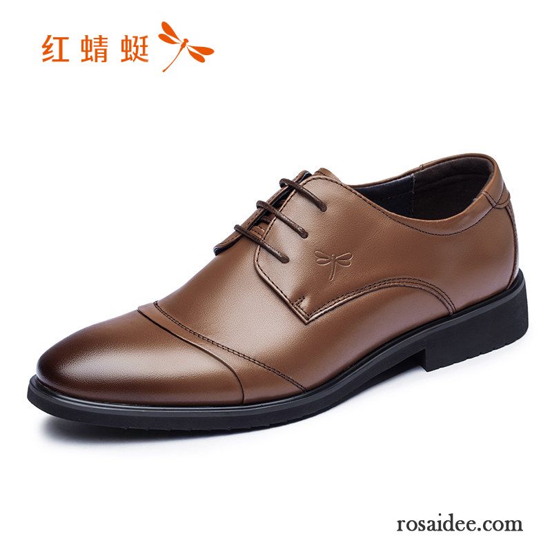 Stylische Schuhe Herren Hochzeit Schuhe Original Rot Baumwolle Schuhe Lederschue Herren Herbst Schwarz Echtleder Geschäft England Plus Samt Günstig