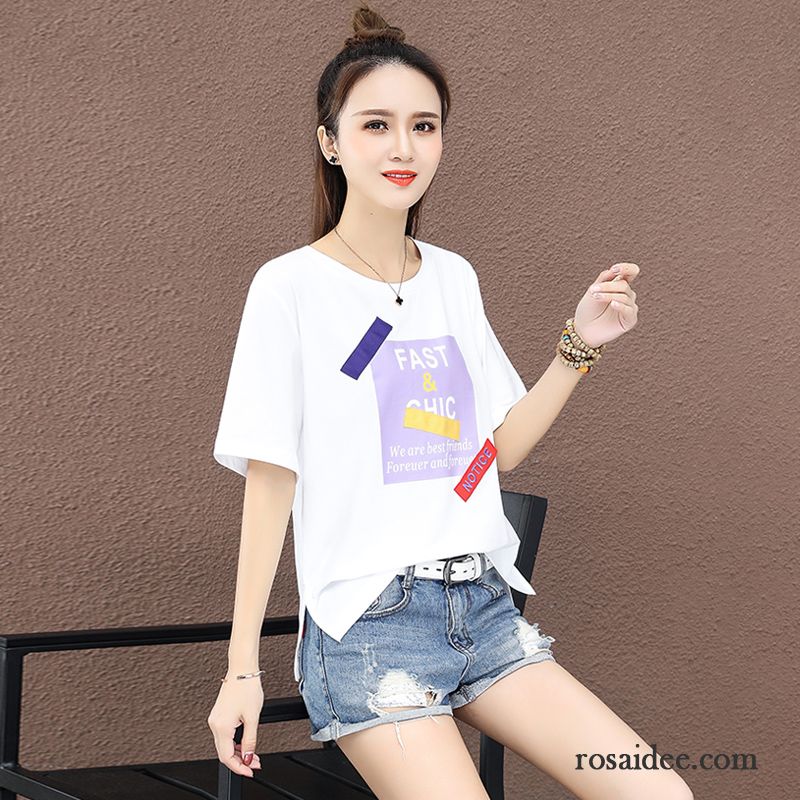 T-shirts Damen Mädchen Mantel Große Größe Sommer Schüler Lose Dunkelrosa