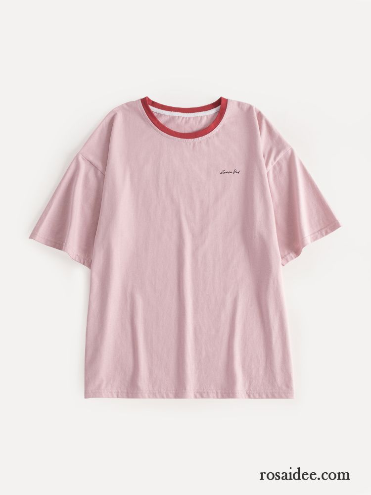 T-shirts Damen Neu Halb Ärmel Lose Rosa