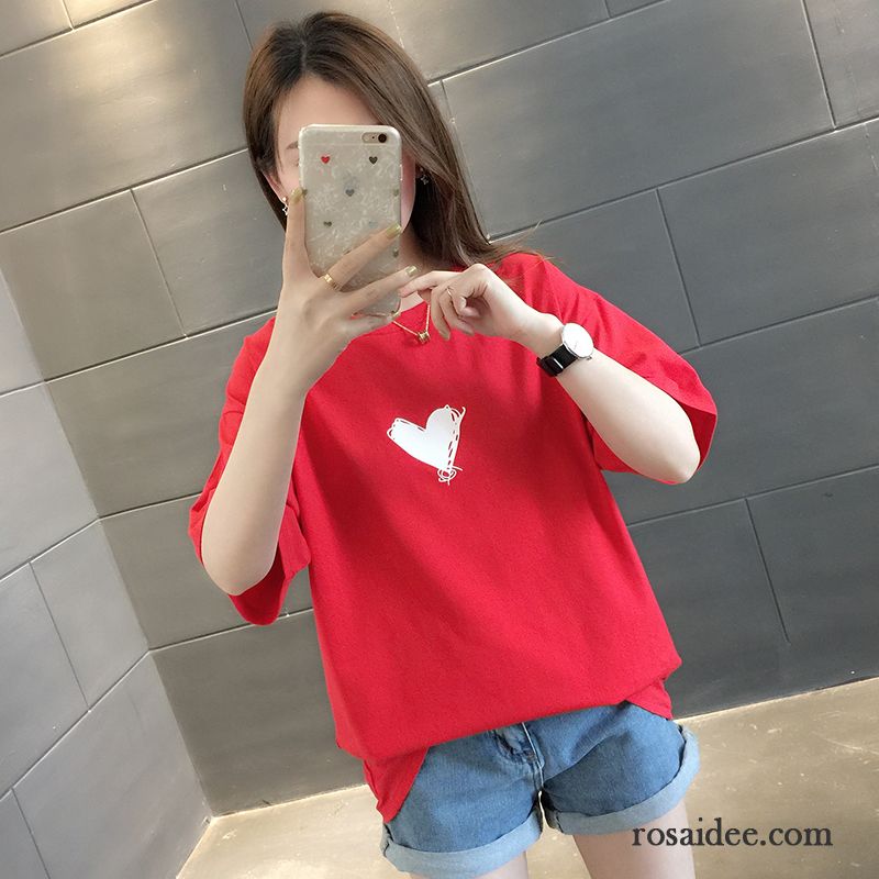 T-shirts Damen Ultra Lose Sommer Neu Allgleiches Trend Grün Rot