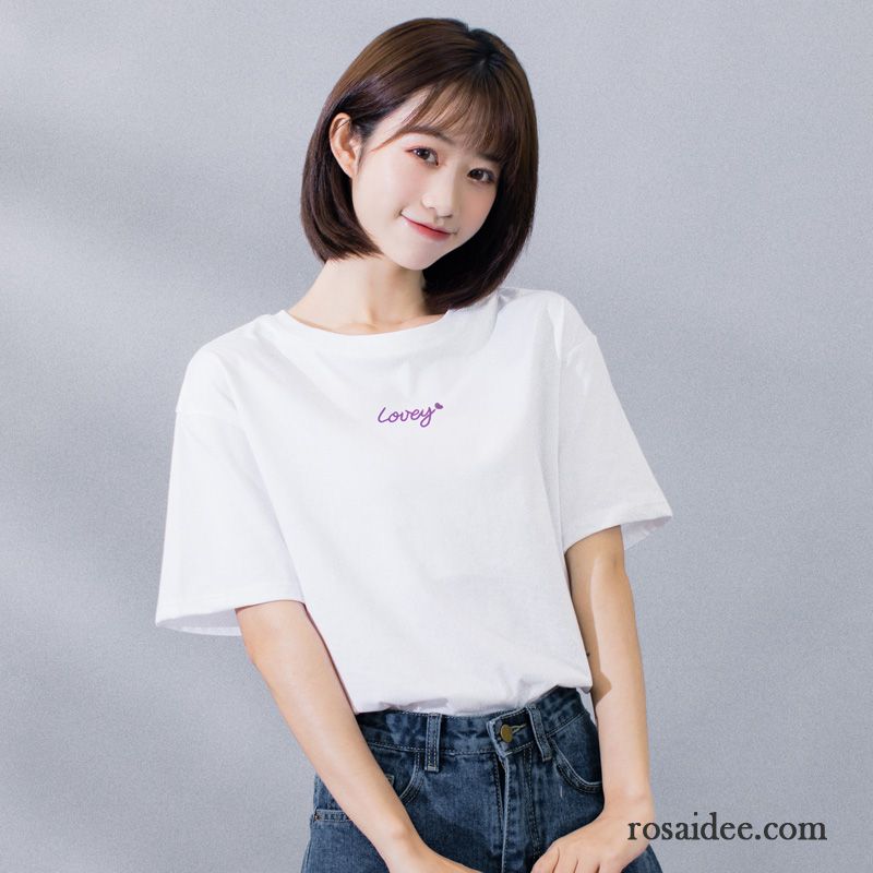 T-shirts Damen Ultra Trend Sommer Mantel Neu Lose Weiß