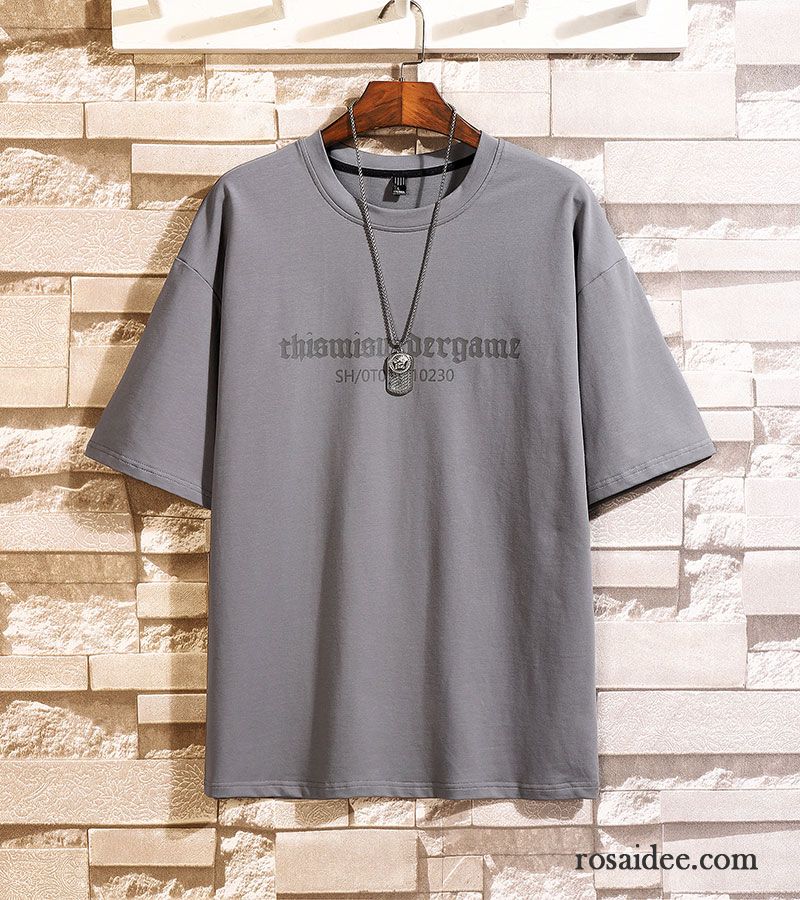 T-shirts Herren Lose Neu Trend Kleider Drucken Sommer Weiß