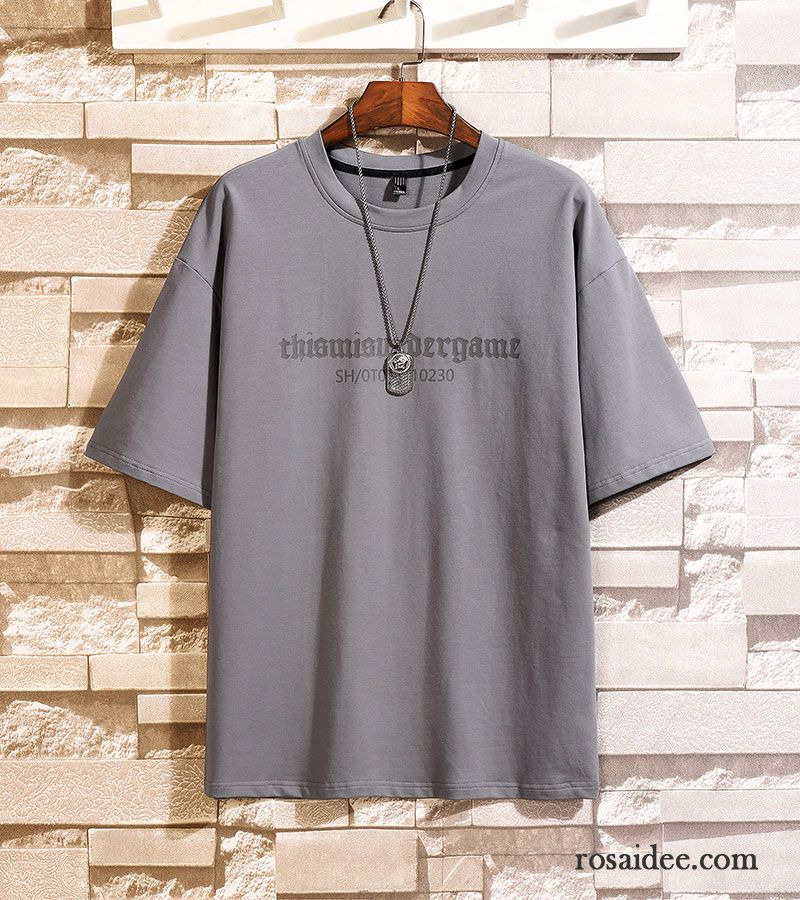 T-shirts Herren Lose Neu Trend Kleider Drucken Sommer Weiß