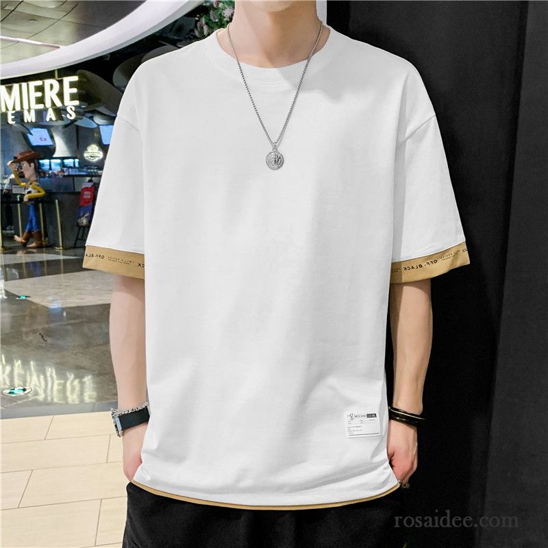 T-shirts Herren Trend Neu Allgleiches Mantel Unteres Hemd Sommer Gelb