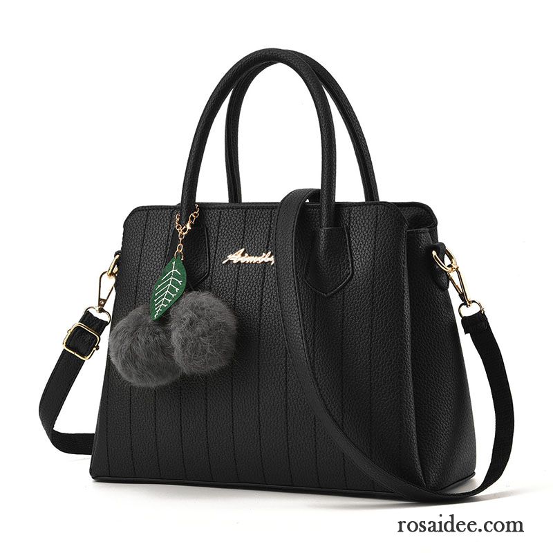 Tasche Schwarz Damen Schultertaschen Mode Einfach Winter Großes Paket Das Neue Messenger-tasche Herbst Handtaschen