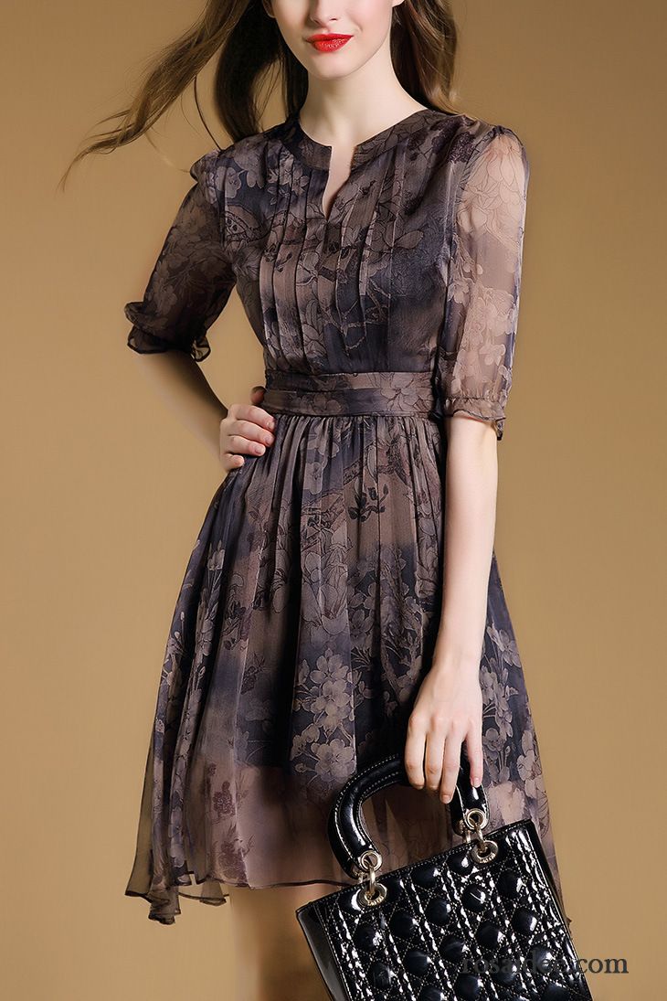 Tolle Kleider Online A-linie Rock Damen Neu Sommer Printkeid Retro
