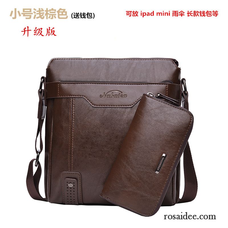 Umhängetasche Herren Braun Trend Taschen Freizeit Vertikaler Schnitt Messenger-tasche Schultertaschen Geschäft Herren Rucksäck Leder Günstig