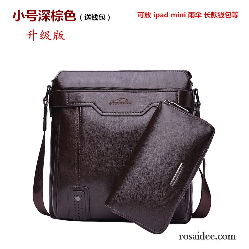 Umhängetasche Herren Braun Trend Taschen Freizeit Vertikaler Schnitt Messenger-tasche Schultertaschen Geschäft Herren Rucksäck Leder Günstig