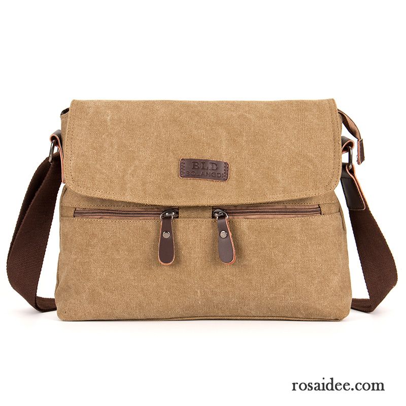 Umhängetasche Leder Braun Herren Messenger-tasche Herren Freizeit Canvastasche Retro Schultertaschen Kaufen