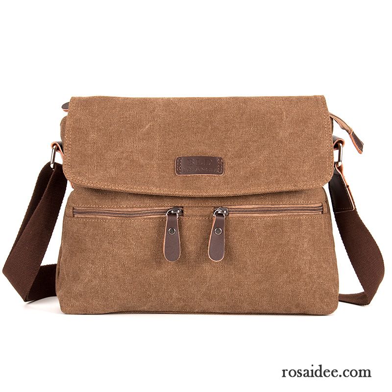 Umhängetasche Leder Braun Herren Messenger-tasche Herren Freizeit Canvastasche Retro Schultertaschen Kaufen