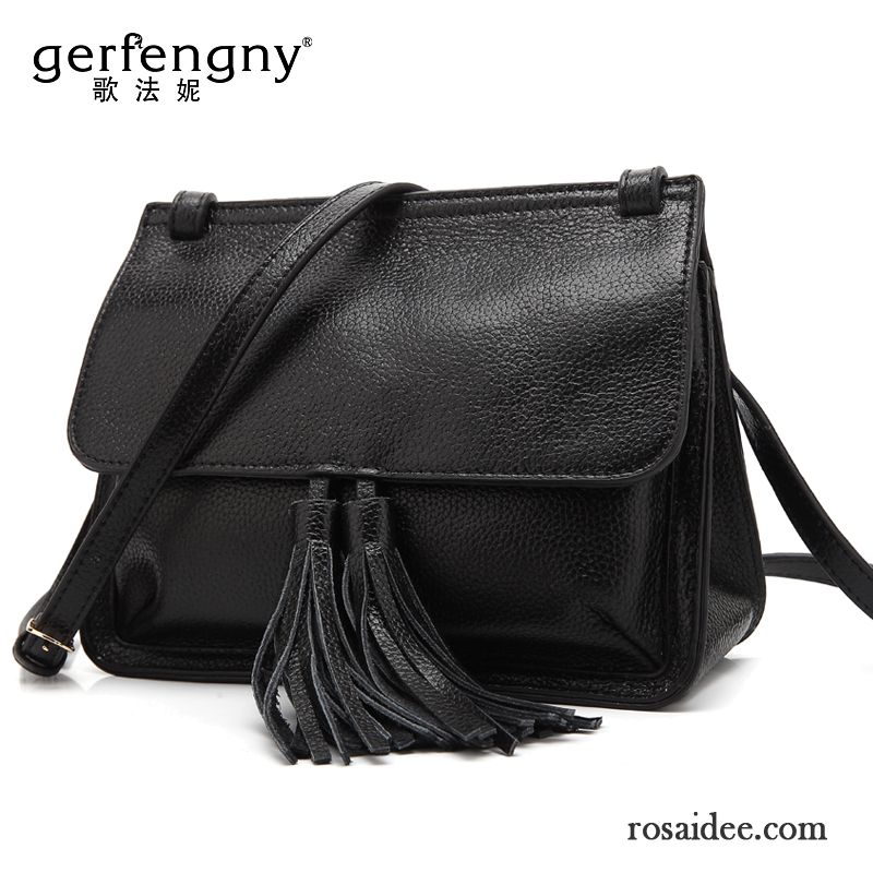 Umhängetasche Leder Damen Sale Das Neue Taschen Einfach Mini Echtleder Schultertaschen Quaste Messenger-tasche Rindsleder Billig