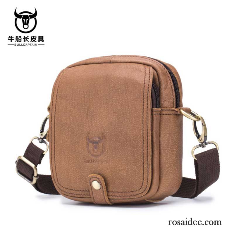 Umhängetaschen Herren Das Neue Echtleder Rindsleder Freizeit Hüfttasche Messenger-tasche Braun