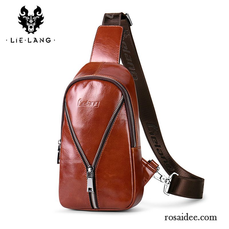 Umhängetaschen Herren Rindsleder Messenger-tasche Echtleder Schultertaschen Freizeit Rucksäck Schwarz