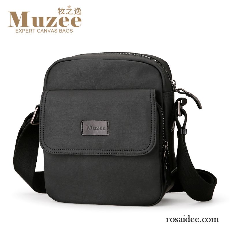 Umhängetaschen Herren Schultertaschen Sommer Messenger-tasche Rucksäck Freizeit Segeltuch Schwarz