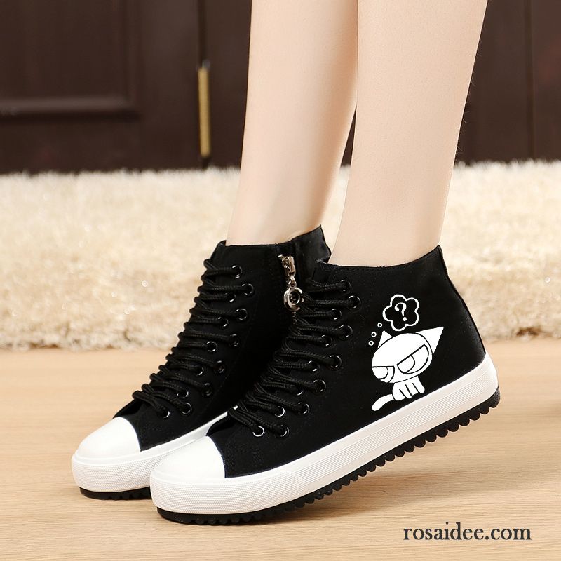 Wanderschuhe Damen Sommer Feder Flache Weiß Schüler Skaterschuhe Langschaft Allgleiches Casual Damen Tuch Schuhe Billig