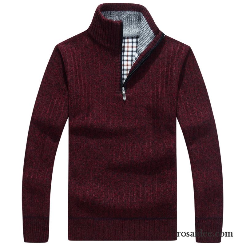 Warme Pullover Herren Verdickung Herbst Plus Samt Neu Pullover Herren Reißverschluss Strickwaren Lange Ärmel Kaufen