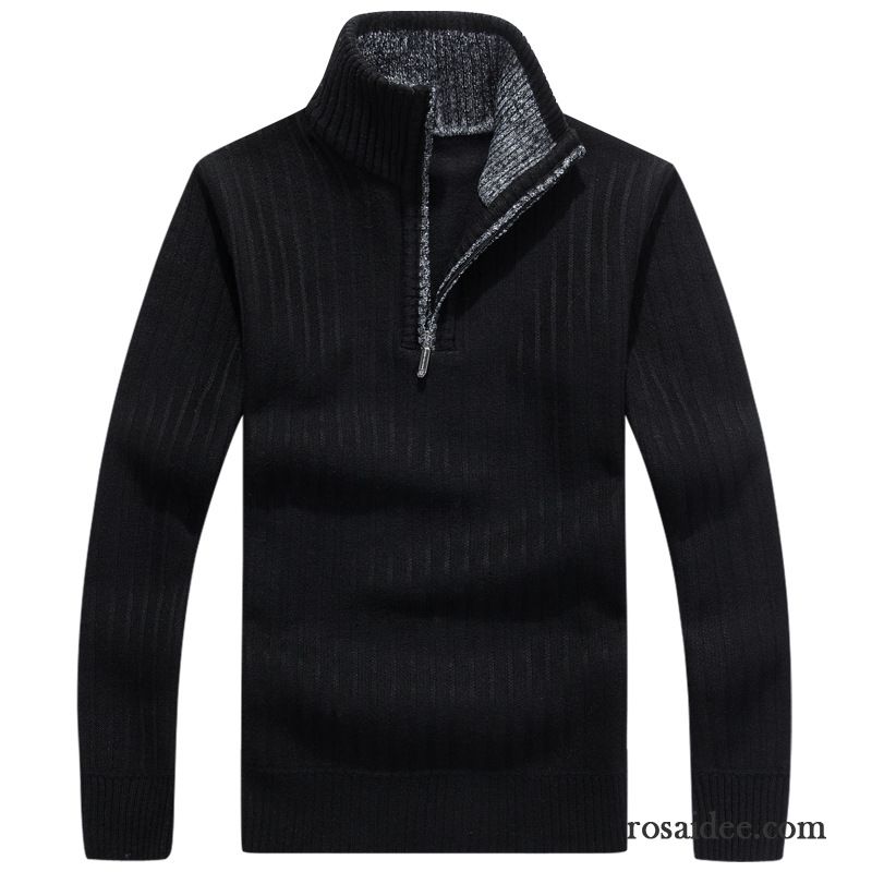 Warme Pullover Herren Verdickung Herbst Plus Samt Neu Pullover Herren Reißverschluss Strickwaren Lange Ärmel Kaufen