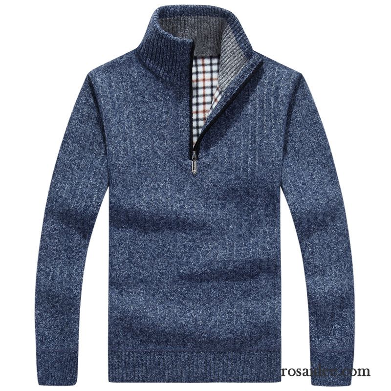 Warme Pullover Herren Verdickung Herbst Plus Samt Neu Pullover Herren Reißverschluss Strickwaren Lange Ärmel Kaufen