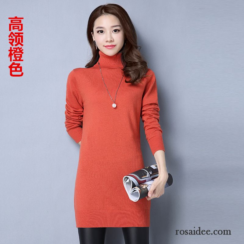 Warme Strickjacken Für Damen Herbst Rundausschnitt Pullover Damen Langer Abschnitt Stricken Rein Winter Temperament Dünn Günstig